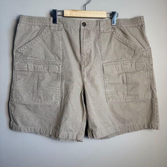Cabela's Men's Canvas Cargo Hiking Shorts Tan Size 44 Outdoor Utility Festival - Picture 1 of 13